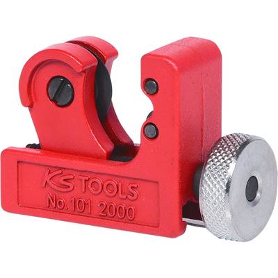 Rotes Rohrschneidwerkzeug der Marke KS Tools, Modell 'No. 101 2000', mit verstellbarer Schneidvorrichtung und Metallgriffrad.