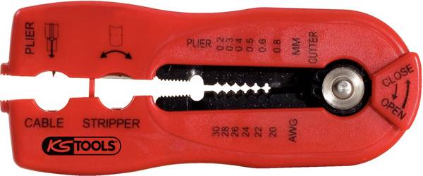 KS Tools 115.1251 1151251  Abisolierwerkzeug Geeignet für Leiter  0.20 bis 0.80 mm²