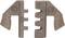Zwei Crimpbackeneinsätze mit der Aufschrift 'K3', jeweils mit unterschiedlichen Ausschnitten für Drahtgrößen.