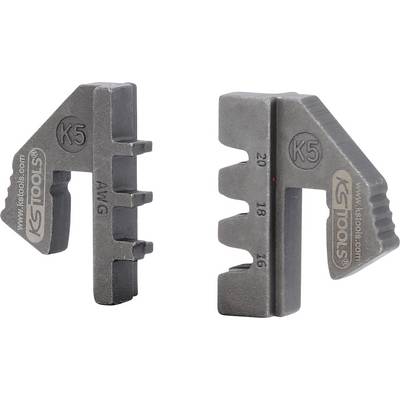 Zwei K5 Tools Messwerkzeuge aus Metall zur Drahtdickenmessung nebeneinander angeordnet, mit Kerben, die mit verschiedenen Drahtgrößen beschriftet sind.