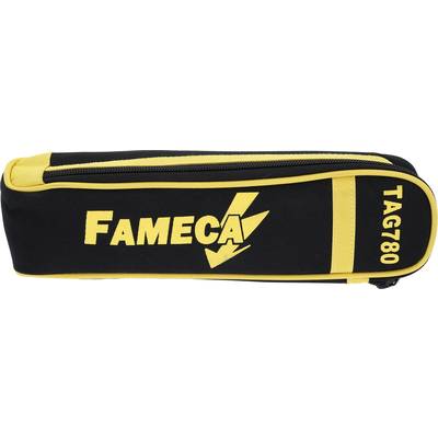 Ein schwarzes Werkzeugetui mit gelben Details und der Aufschrift 'Fameca TAG780'.