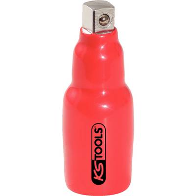 Roter Adapter mit sechseckiger Metallspitze und 'KS Tools'-Logo, vermutlich Werkzeugzubehör.