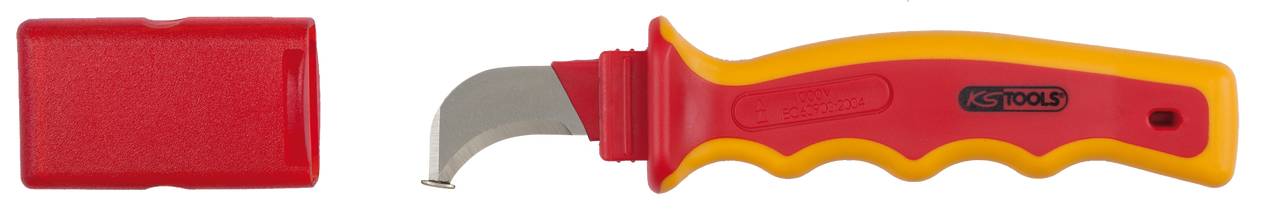 Kabelmesser mit Schutzisolierung und Hakenklinge, 200mm KS Tools 117.1331