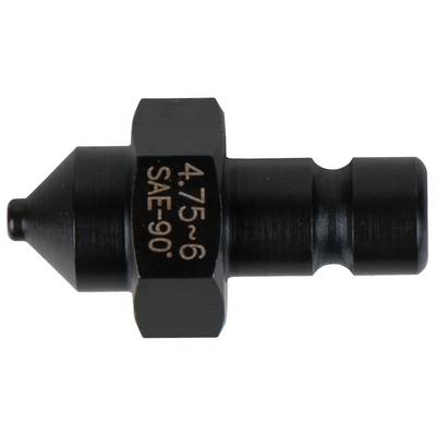 Eine schwarze Düse mit Beschriftung '4.75~6 SAE-90' auf der Seite, verwendet zur Verbindung in hydraulischen Systemen.
