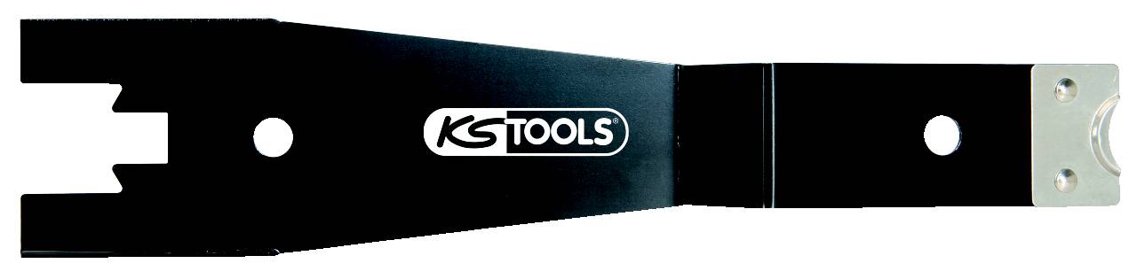 Schwarzes Spezialwerkzeug von KS Tools mit flachem Griff und Öffnungen an beiden Enden, geeignet für Karosseriearbeiten.