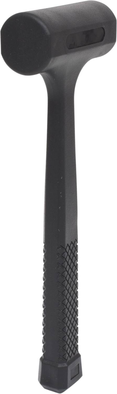 Schwarzer Kunststoffhammer mit langer Stiel und strukturiertem Griff, ideal für Präzisionsarbeiten in Metall- oder Holzbearbeitung.