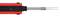 Roter Schraubendreher mit doppelseitigem Metallkopf zum Präzisionsarbeiten.