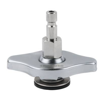 Metallischer Pneumatik-Adapter mit zwei Flügelgriffen.