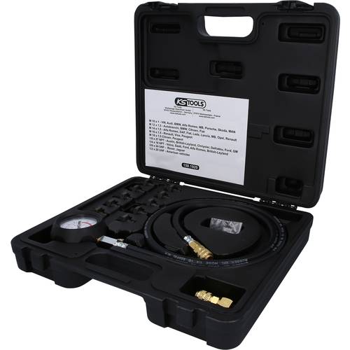 KS Tools 150.1920 Öldruck-Prüfgerät, 12-tlg, 0-10bar