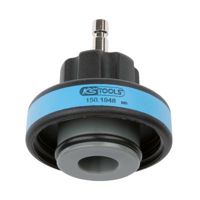 Auto-Entlüfteradapter mit blauem Ring und Aufschrift '150.1948'. Verwendet zum Entlüften von Fahrzeugen.