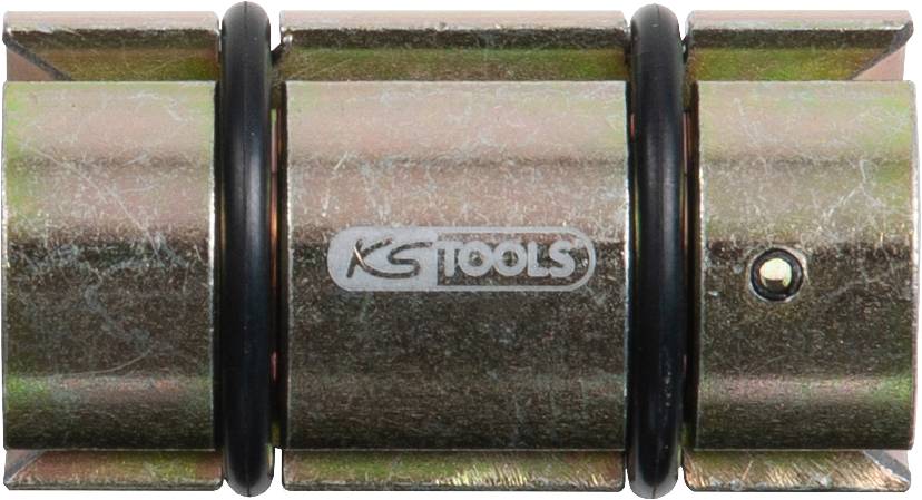 Metallverbindungsstück mit 'KS TOOLS'-Logo und zwei schwarzen Dichtungsringen.