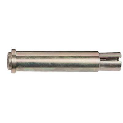 Metallischer Zylinder, möglicherweise ein technisches Bauteil, mit glatter Oberfläche und zwei verschiedenen Enden.