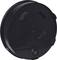 Schwarzer, runder Kunststoffdeckel mit zentralem Anschluss für Gartenschlauch oder Bewässerungssystem. Geeignet für runde Behälter.