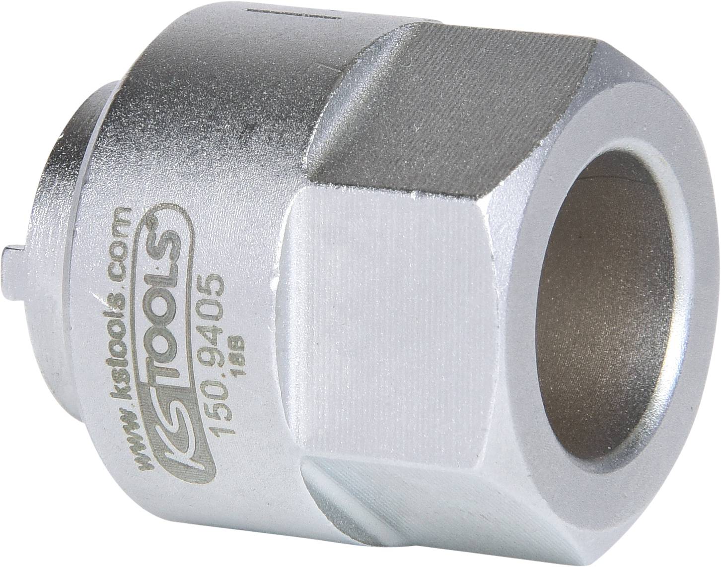 Steckschlüsselaufsatz aus Metall, sechskantig mit Herstellerlogo und Seriennummer '150.9405' eingeprägt.用于力矩 Schlüssel.