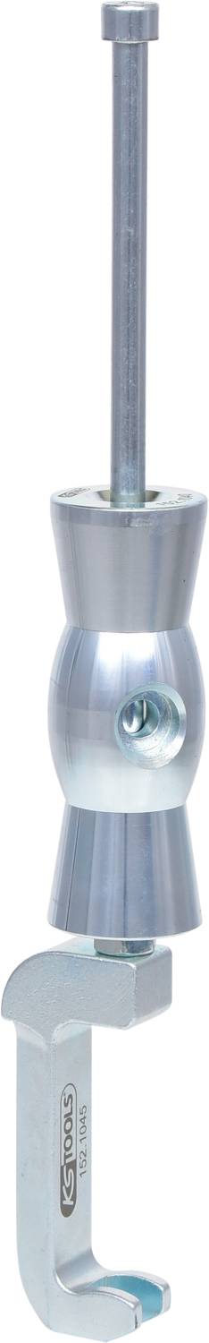 Metallklemme mit Schraubmechanismus und C-förmigem Haken, zur Befestigung geeignet.