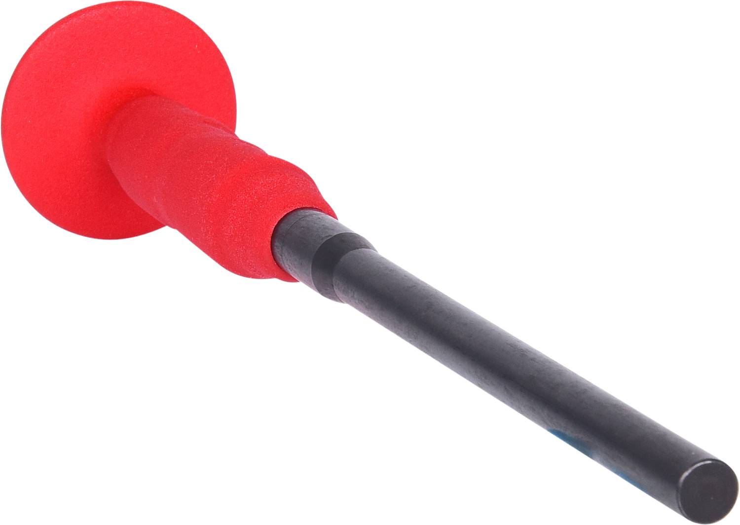 Ein roter Plunger mit schwarzem Stiel auf weißem Hintergrund. Ideal für Reinigung oder Wartung von Abflussrohren.