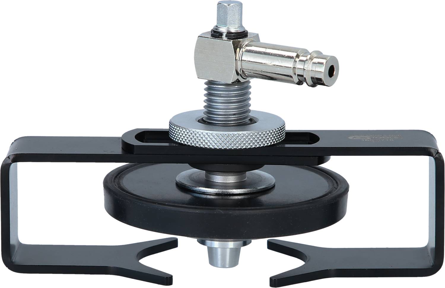 Ein Metallwerkzeug mit Spannvorrichtung und Drehschraube, geeignet für mechanische Anwendungen oder Reparaturarbeiten.