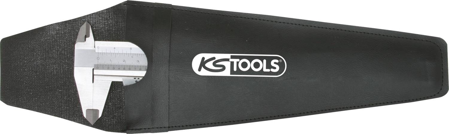 Schieblehre in schwarzer Tasche mit 'KS Tools'-Logo.
