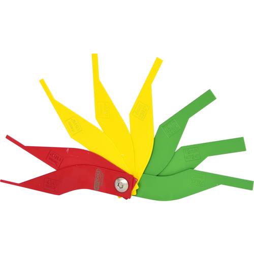 KS Tools 300.0570 Bremsbelag-Verschleißlehrenfächer-Satz, 8-tlg