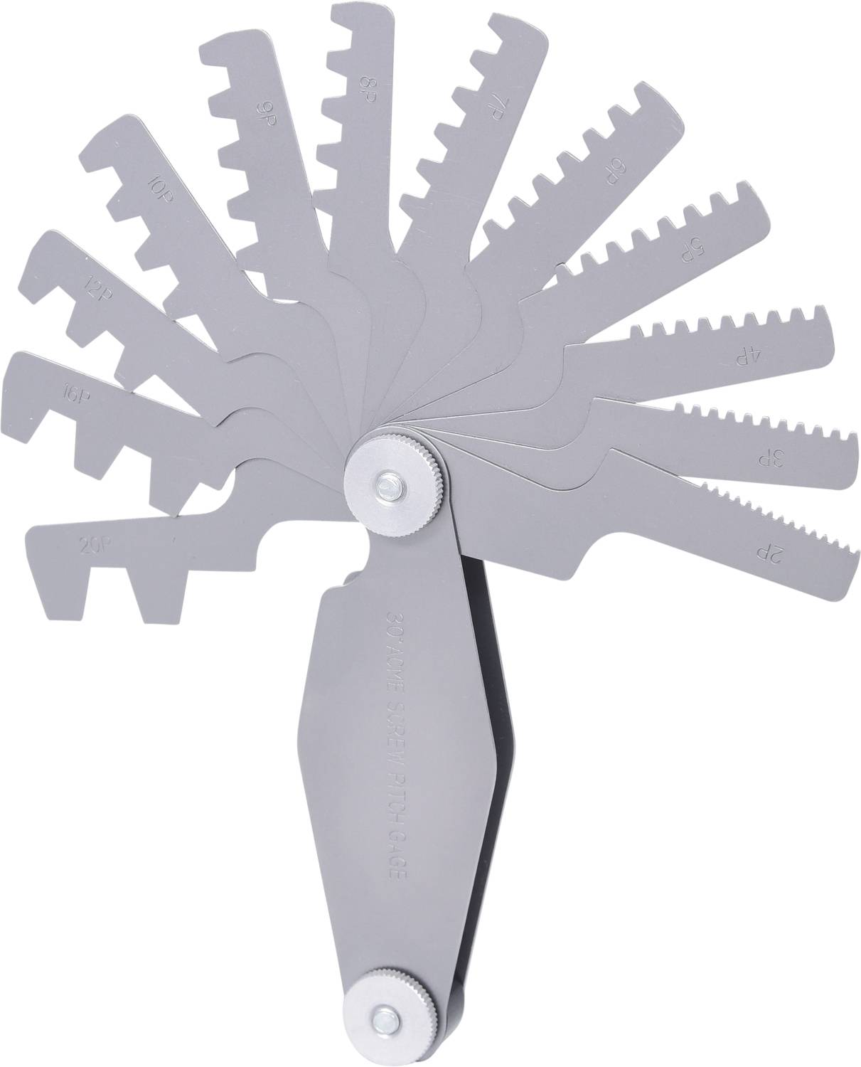 Silbernes Audioschleifwerkzeug mit ausklappbaren Zähnen unterschiedlicher Form für die Bearbeitung von Tonarmen.