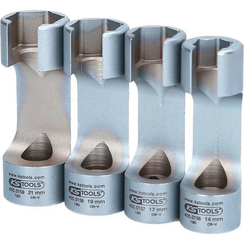 KS Tools 405.0155 3/8 Spezial-Einspritzleitungs-Schlüssel-Satz, 4-tlg