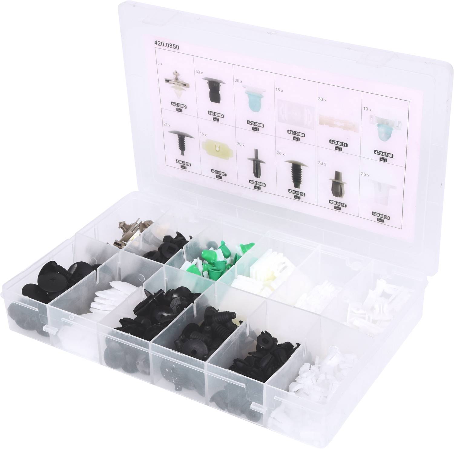 KS Tools 420.0850 Befestigungs-Clip-Satz für Volkswagen, 255-tlg