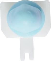 Blau-weißer Kunststoffverschluss auf weißem Hintergrund.