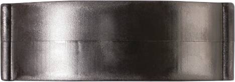 Schwarze Geldklammer aus Metall, Ansicht von oben, mit glatter und glänzender Oberfläche.