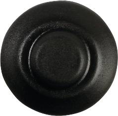 Schwarzer Kunststoffjoystick, rund und strukturiert, dient zur Steuerung von Bewegungen auf Spielkonsolen oder ähnlichen Geräten.