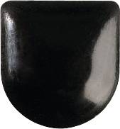 Schwarze, abgerundete Kunststoffkappe.