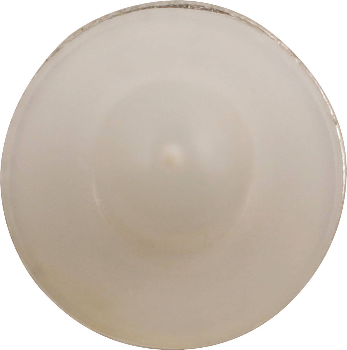Ein weißer, runder Kegel mit einer glatten Oberfläche, möglicherweise aus Plastik oder Metall, mit einem leicht erhöhten Zentrum.