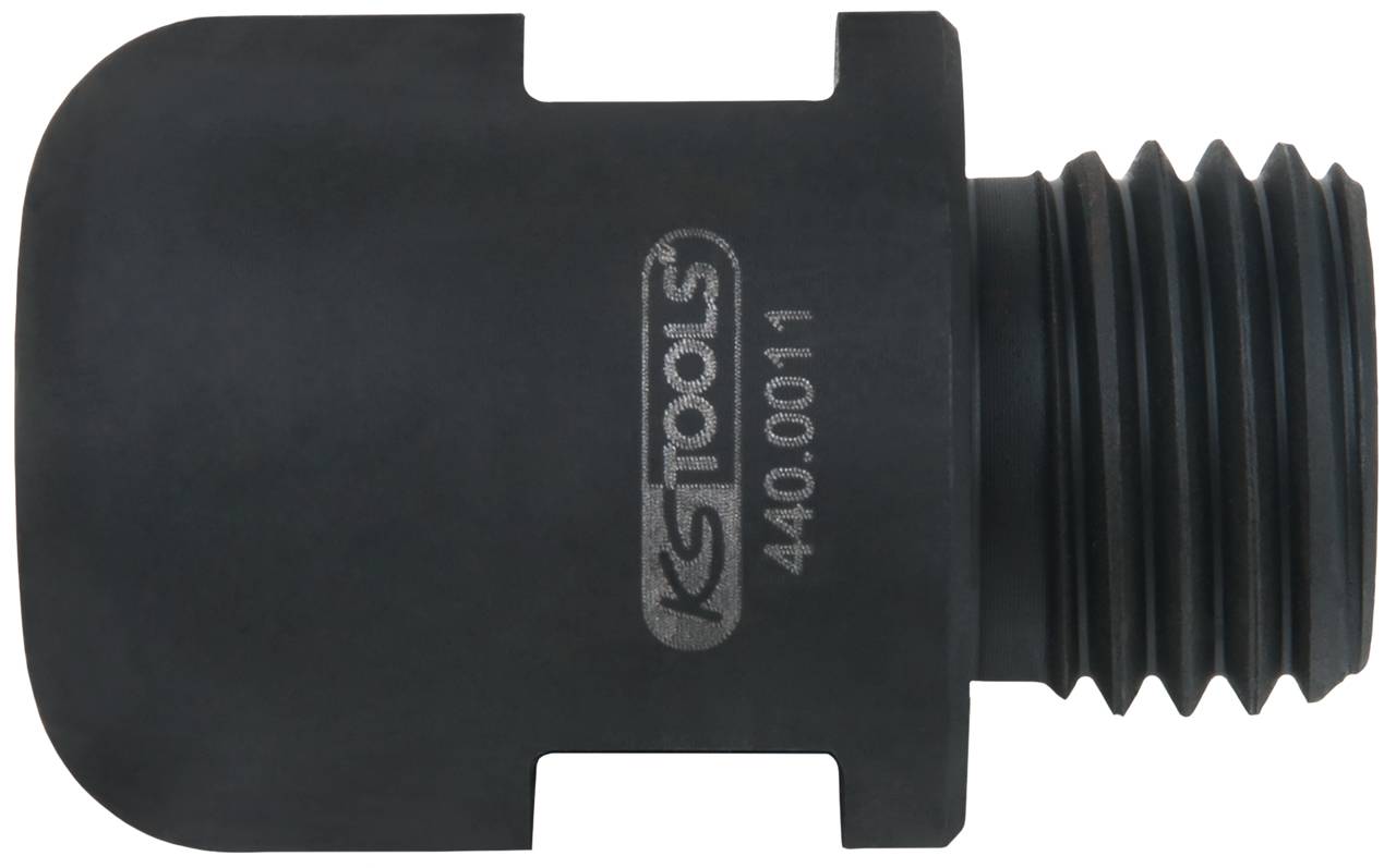 Schwarzer Adapter mit Gewinde, seitlich beschriftet mit 'KS TOOLS 440.0011'.