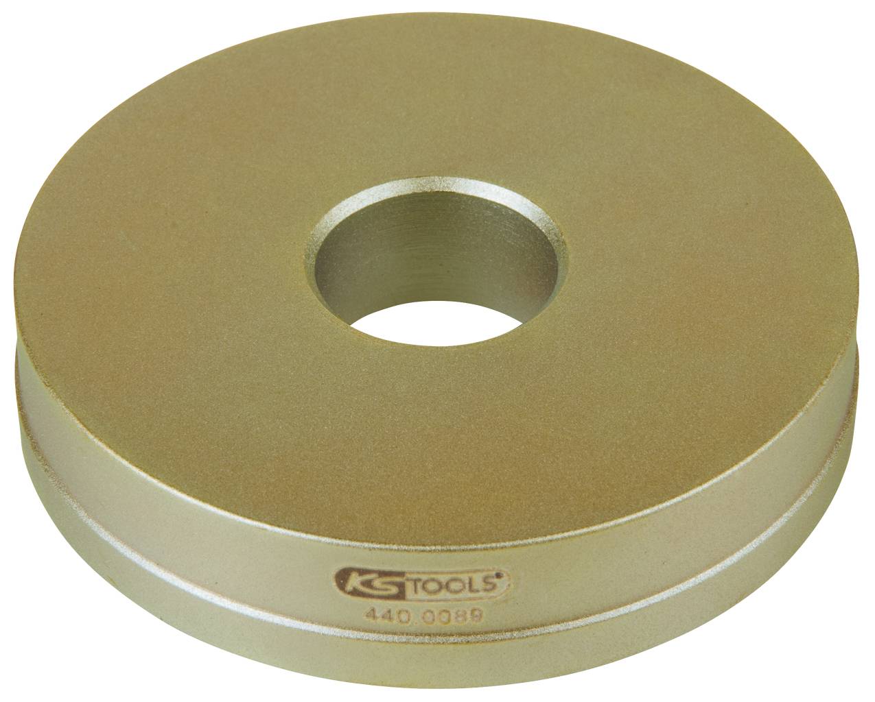Ein runder, goldfarbener Metallring mit einer zentralen Öffnung, auf dem 'KS Tools' und eine Produktnummer eingraviert sind.