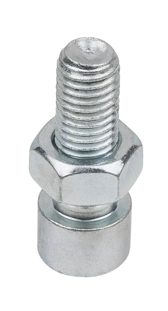 Ein Metall-Schraubbolzen mit Sechskantkopf, ohne sichtbare Gebrauchsspuren oder weitere Verbindungen.
