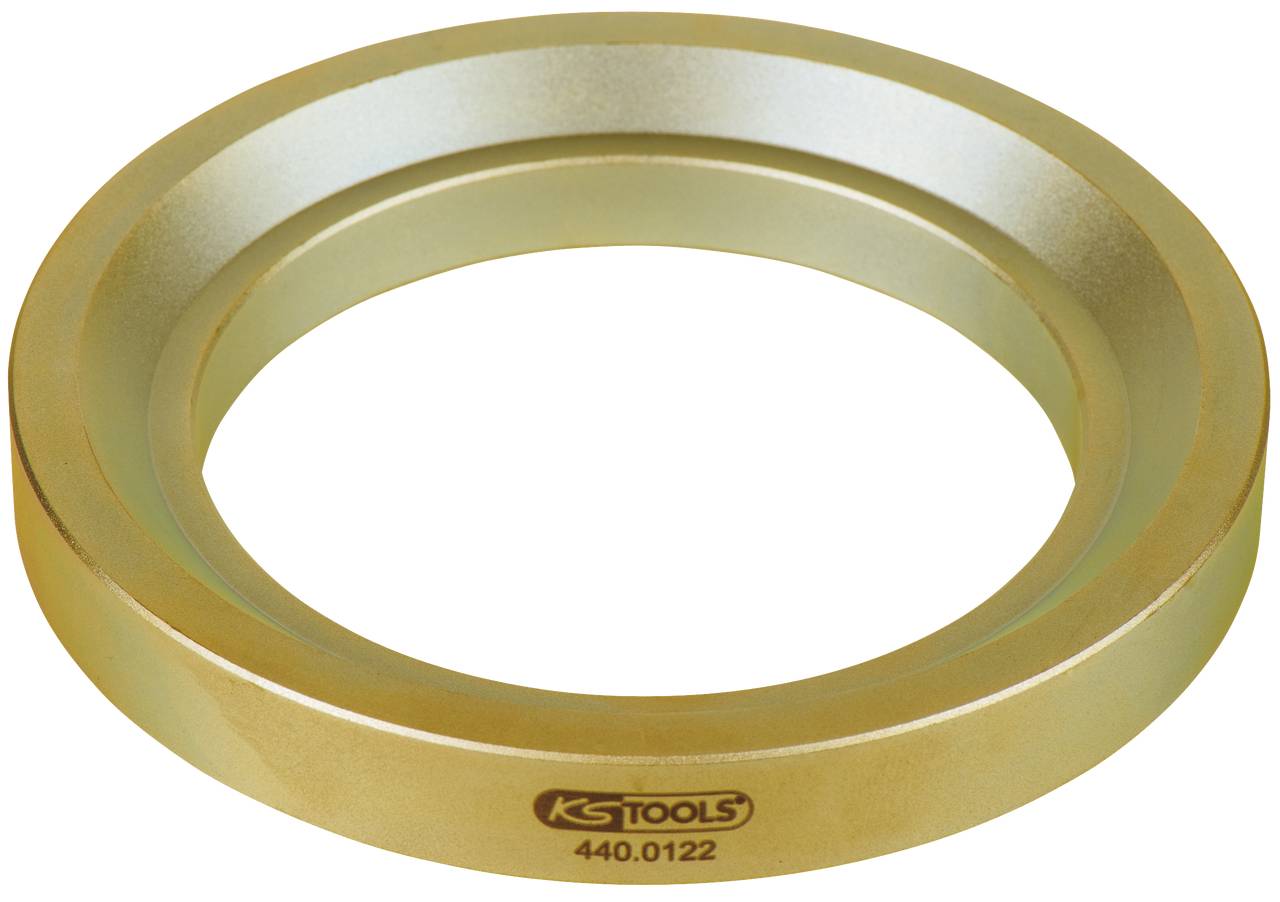 Metallischer Ring aus vergoldetem Material mit der Aufschrift 'KS TOOLS 440.0122'. Hauptsächlich für technische Anwendungen geeignet.