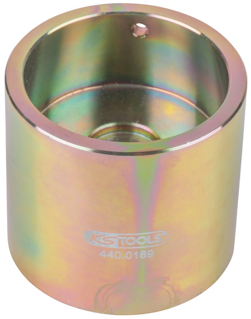 Ein metallischer Rundmantel mit der Aufschrift 'KS TOOLS 440.0189', in schillernden Regenbogenfarben. Werkzeugzubehör.