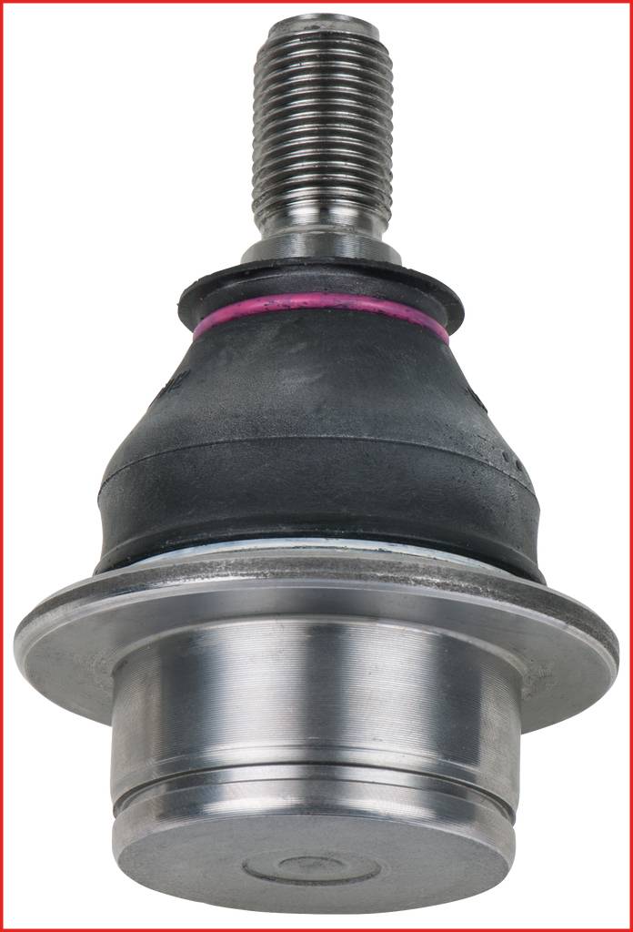 Kugelgelenk-Bauteil aus Metall und Gummi, Darstellung eines Fahrwerksbestandteils zur Veranschaulichung von Automobiltechnologie.