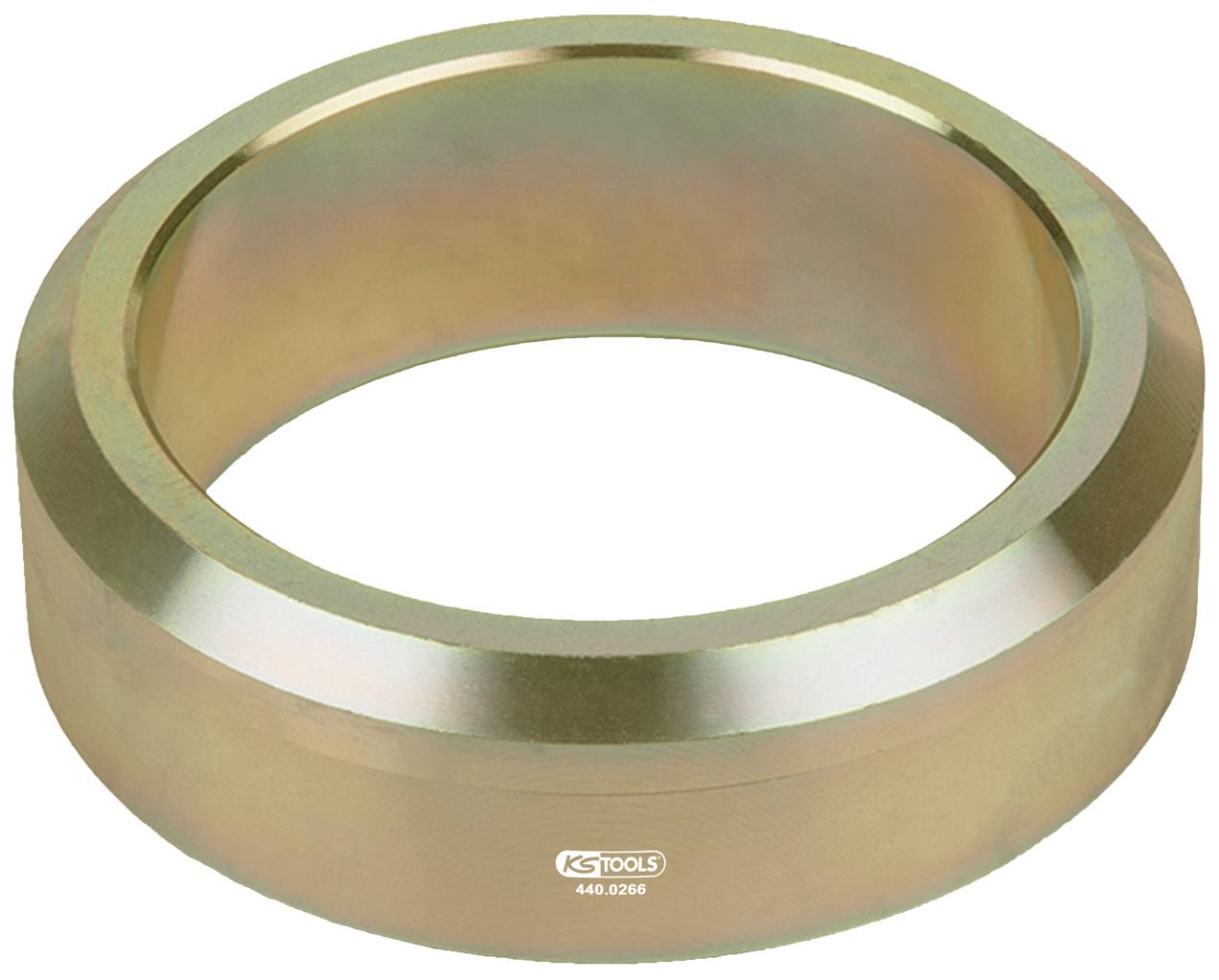 Metallring mit glatter Oberfläche, leicht goldene Tönung, mit der Aufschrift 'KS TOOLS 440.0826'. Verwendet für mechanische Anwendungen.