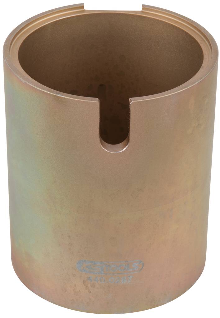 Ein zylindrisches Metallwerkzeug mit einer Einkerbung oben, verwendet für spezifische industrielle Anwendungen.