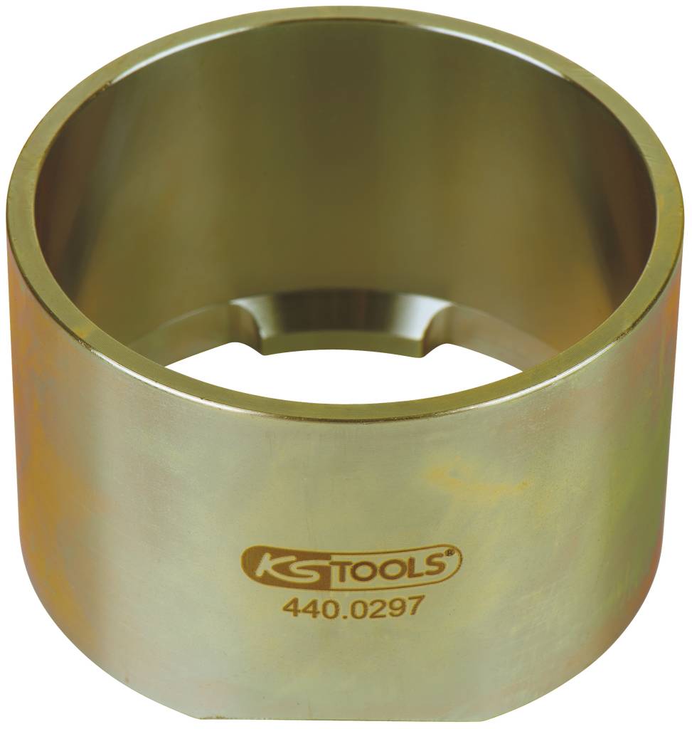 Metallische Rundbuchse mit Aufschrift 'KS TOOLS 440.0297'.