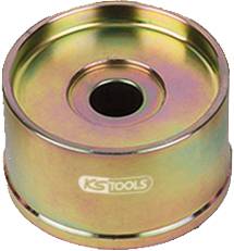 Metallkappe in zylindrischer Form mit zentraler Öffnung, Logo 'KS TOOLS' auf der Seite. Geeignet für mechanische Anwendungen.
