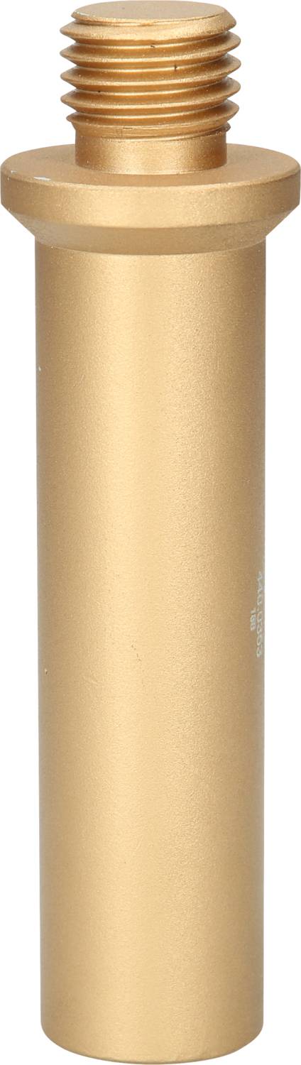 Ein goldenes, zylindrisches Bauteil mit Gewinde oben.