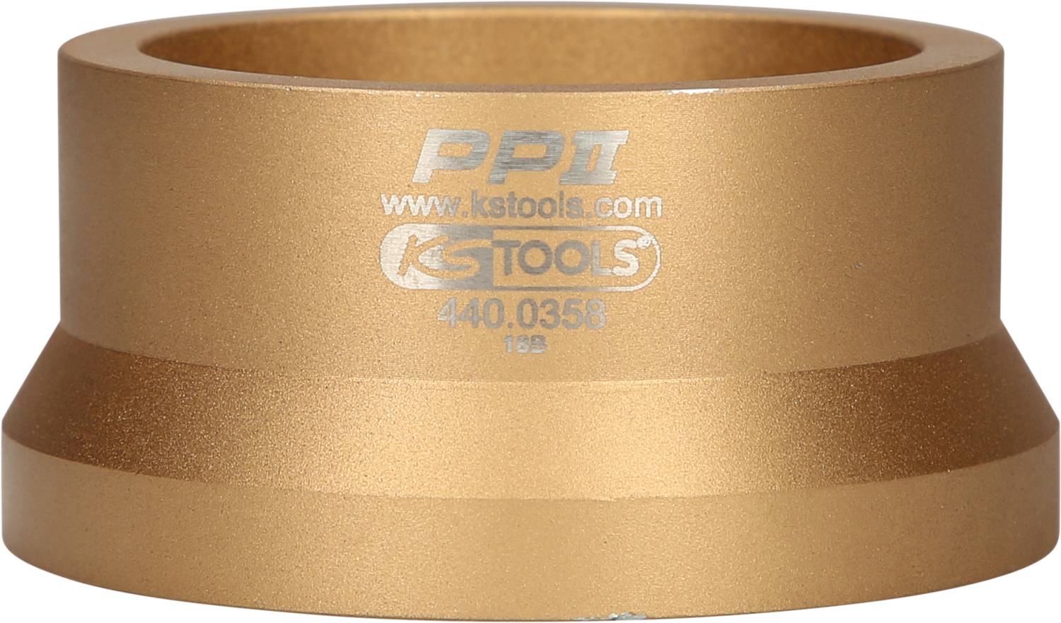 Ein bronzefarbener Ring von KS Tools mit der Aufschrift 'PP II' und '440.0358'.