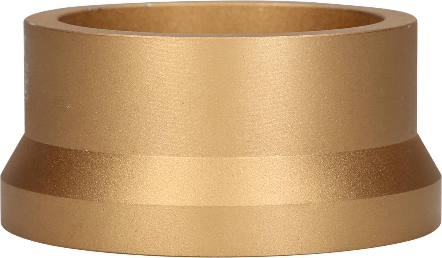 Kupferring mit breiter Basis und schmaler Öffnung, goldfarben.