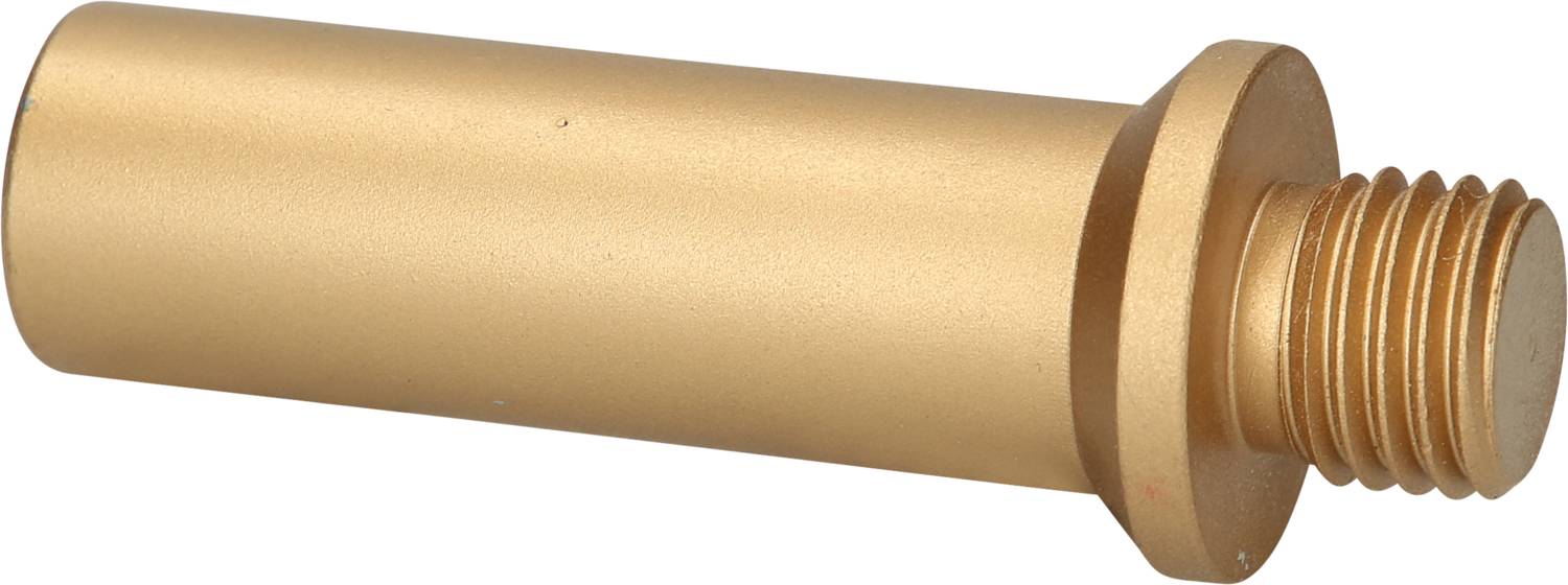 Metallischer Gewindebolzen in Zylinderform mit glatter Oberfläche.