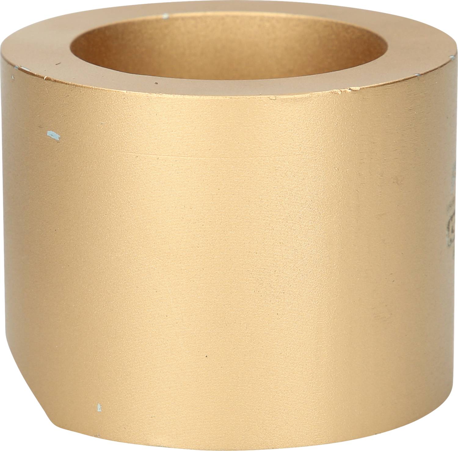 Goldener, zylinderförmiger Metallring mit glatter Oberfläche.