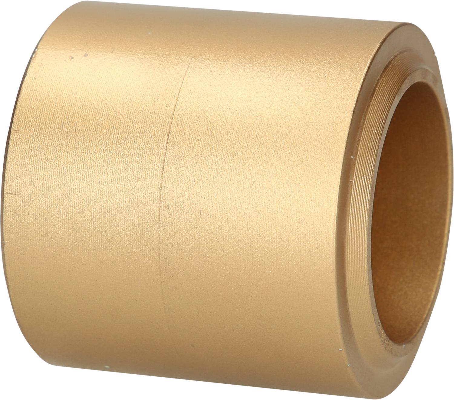 Ein zylindrisches, goldenes Bauteil mit einem glatten, glänzenden Finish.