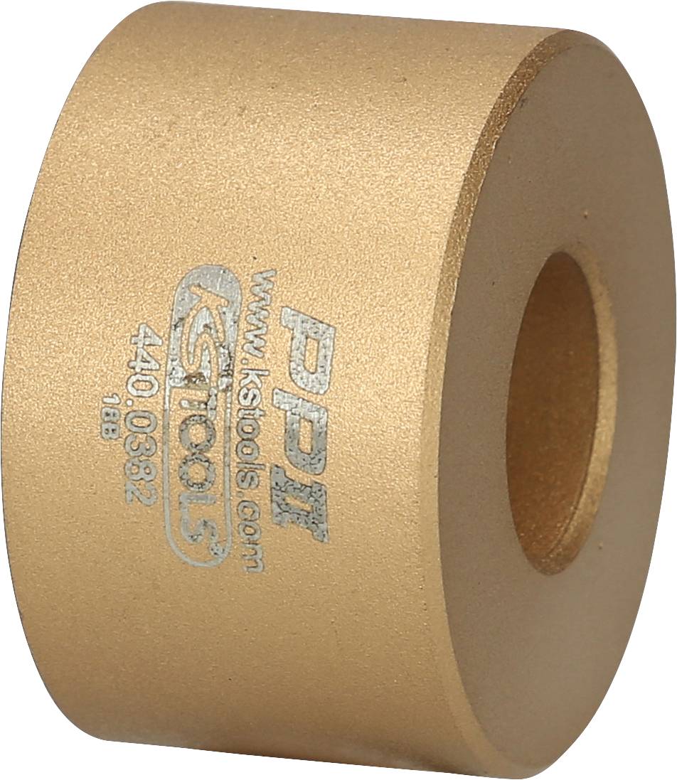 Goldener Zylinder aus Metall mit Aufschrift 'ks tools' und einer Modellnummer, wahrscheinlich ein Werkzeugteil.