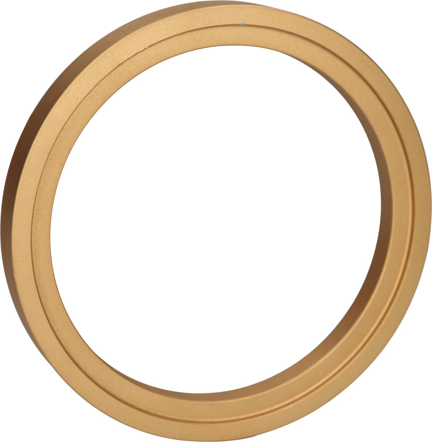 Ein runder, goldfarbener Ring mit glatter Oberfläche.