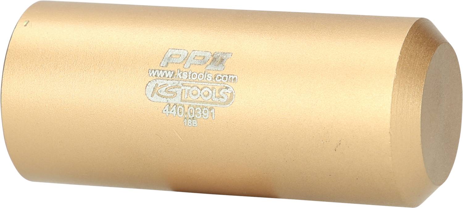 Metallischer Zylinder mit der Aufschrift 'KSTools'. Goldene Farbe, möglicherweise ein Werkzeug oder Ersatzteil.